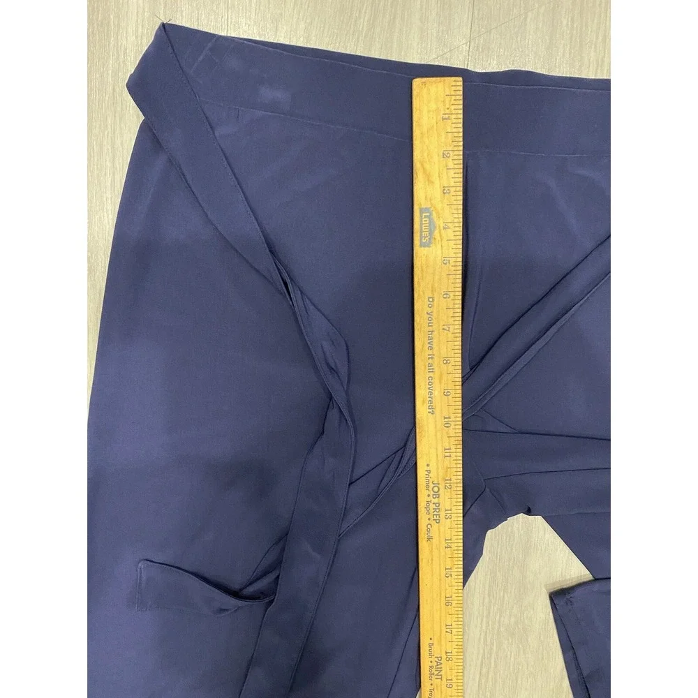 Chaus Womens Performance Stretch Wide Leg Belted Pants XL‎ Navy Blue New NWT $59